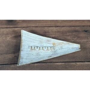 Royal Haeger Ashtray Triangle Shape White Gold Trim Vintage Home‎ Decor